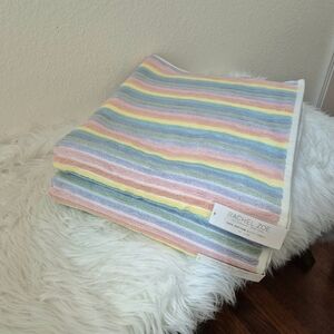Rachel Zoe 100% Cotton Bath Towel 2pc Set Multi spring rainbow Color striped